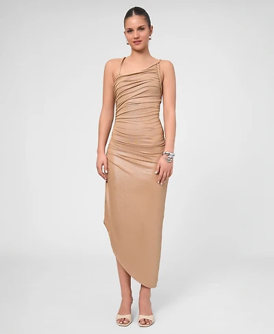 Rachel Roy Women's Metallic Ruched Midi Dress