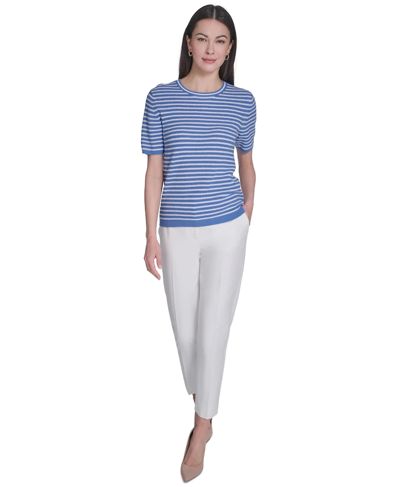 Tommy Hilfiger Women's Short-Sleeve Striped Sweater
