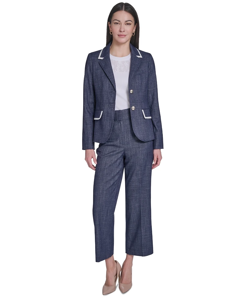 Tommy Hilfiger Women's Crosshatch Notch Collar Blazer