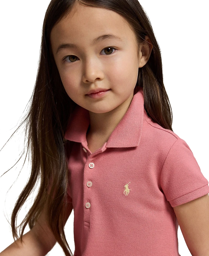 Polo Ralph Lauren Girls' 2-6X Stretch Mesh Collar Dress