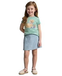 Polo Ralph Lauren Girls' 2-6X Dog-Print Crewneck Jersey T-Shirt