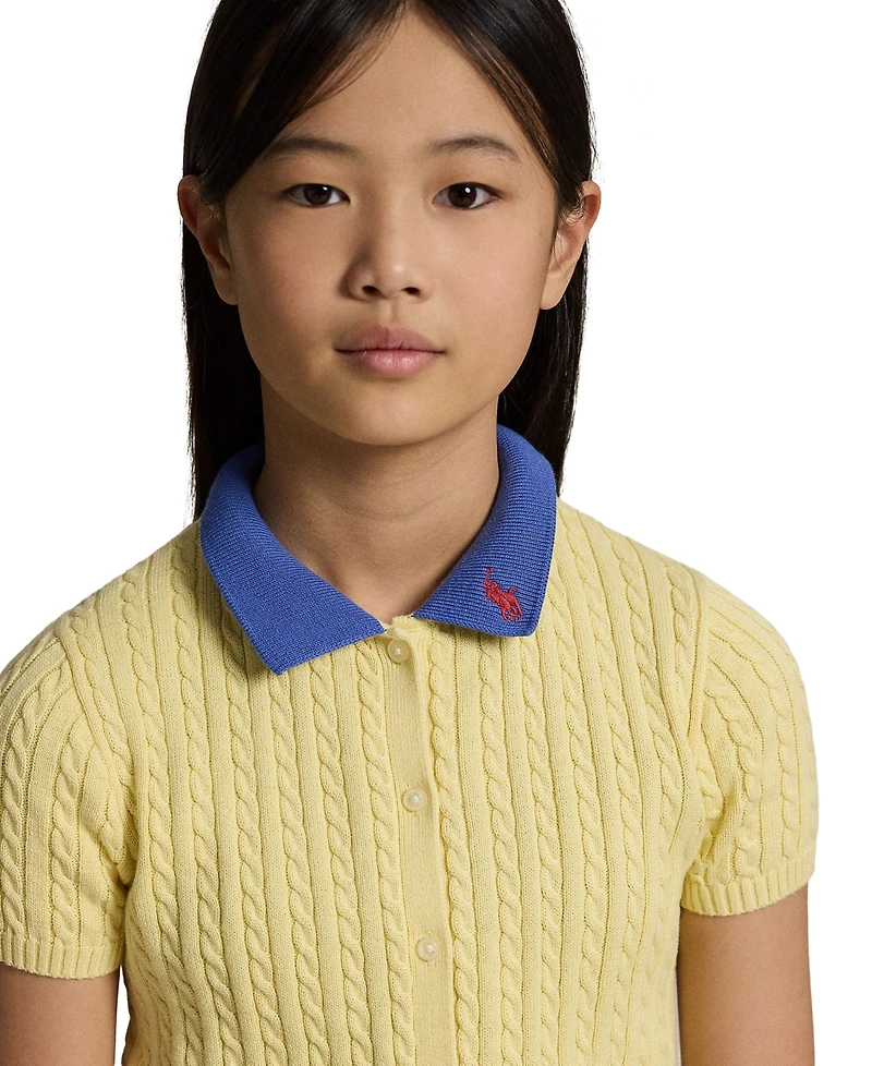 Polo Ralph Lauren Girls' 7-16 Mini-Cable Cardigan and Skirt, 2-Piece Set