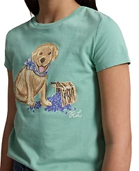 Polo Ralph Lauren Girls' 7-16 Dog-Print Crewneck Jersey T-Shirt