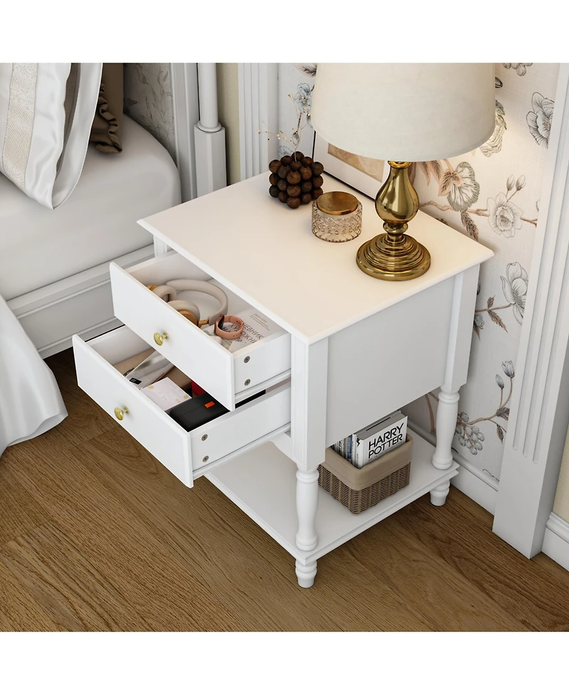 Homsee Modern 9 Drawer Dressing Table and 2 Drawer Bedside Table, Chest and Nightstand, Created for Macy's