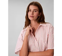 Calvin Klein Women's Striped Short-Sleeve Pajama Shirt