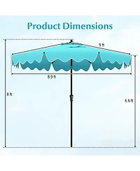 Sugift 9 ft Patio Umbrella with Crank Handle and Push Button Tilt