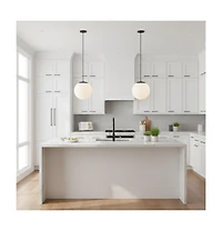 Busdays 10-inch Diameter Etched Glass Globe Integrated Led Pendant