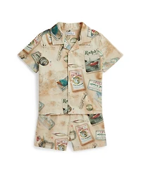 Polo Ralph Lauren Baby Boys' Fishing-Print Chino Shirt and Short, 2-Piece Set