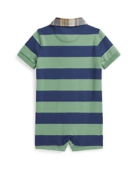 Polo Ralph Lauren Baby Boys' Madras-Collar Striped Shortall