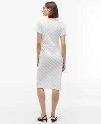 Tommy Hilfiger Women's Striped Boat Neck T-Shirt Dress