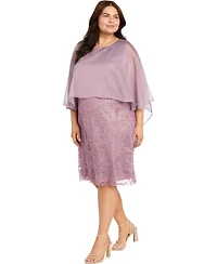 R & M Richards Plus Novelty Glitter Short Dress