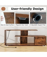 Sugift 60 in Entertainment Center Tv Stand with Built In Power Outlet