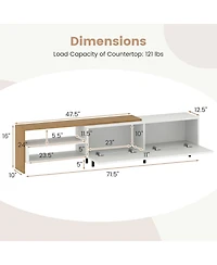 Sugift Modern Tv Stand for TVs up to 80 in with Cabinets and Shelves