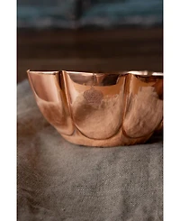 Coppermill Kitchen, Vintage Inspired Copper Fluted Bowls with Crown Engraving - Set of 2
