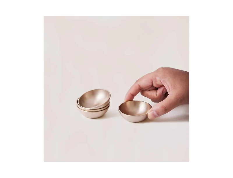 Fleck Fleck, Bronze Kansa Dip Bowl, 1.5" - Set of 4