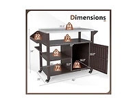 Slickblue Outdoor Grill Cart with Storage Cabinet and Shelves