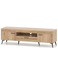 Sugift Tv Stand with Two Cabinets and Drawer for 65 in TVs