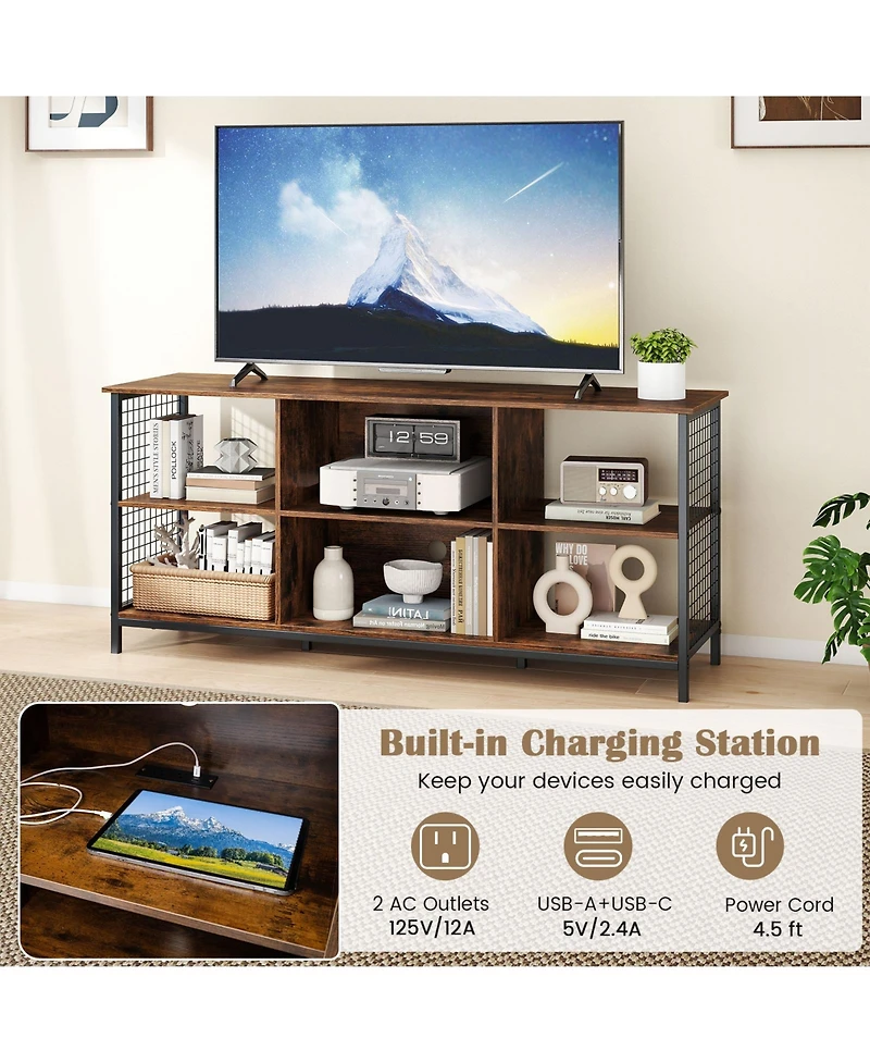 Sugift Tv Stand for TVs up to 65 in with Storage Compartments