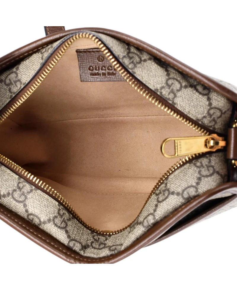 Pre-Owned Gucci Mini Interlocking G Patch Camera Bag Gg Coated Canvas