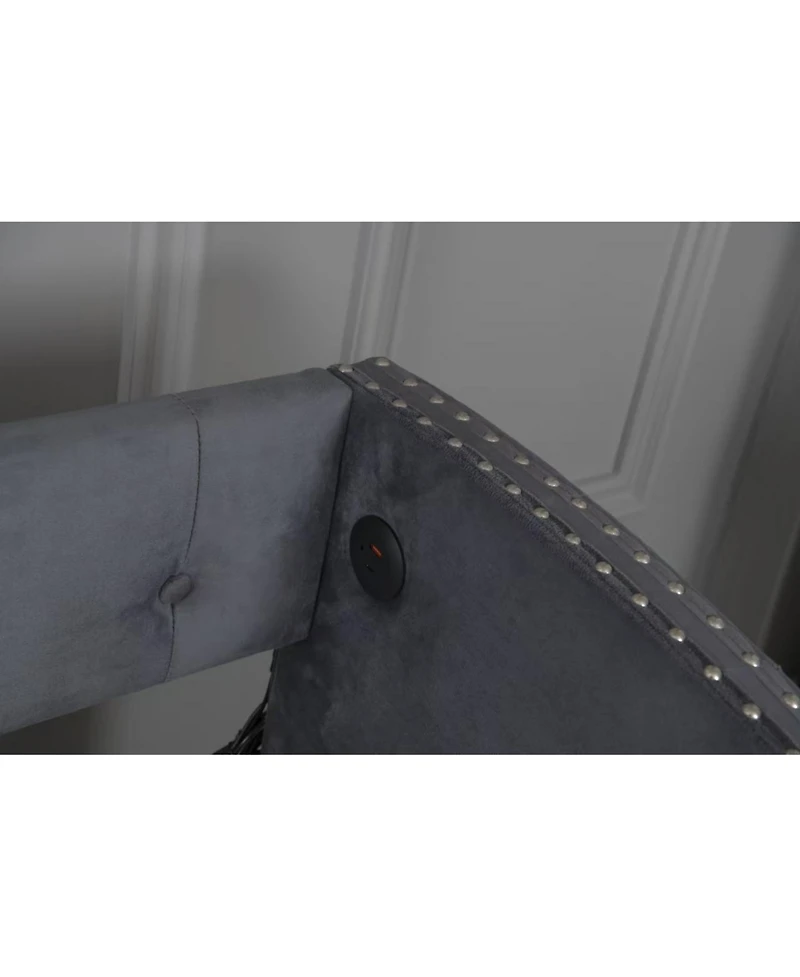 flynama Twin Size Velvet Upholstered Daybed With Trundle 2 Usb Charging Sturdy Wood Slats