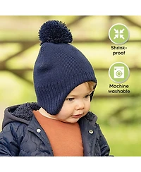 KeaBabies Muff Baby Beanie, Hat for Boys, Girls, Winter Hats Kids, Newborn, Infant, Toddler 0-36 months