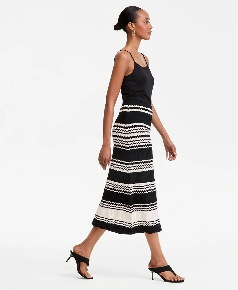 I.n.c. International Concepts Women's Stripe Crochet Midi Skirt, Macy's Exclusive