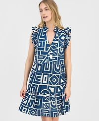 Sandra Darren Petite Ruffled Tiered Shift Dress