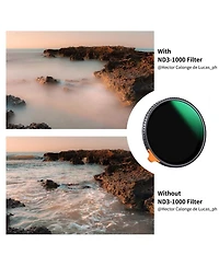 K&F Concept 58mm Nano-Xcel Series ND3-1000 1.5-10 Stop Multi-Coated Vnd Filter