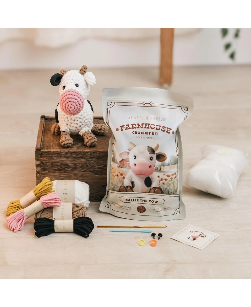 Hearth & Harbor Amigurumi Crochet Kit for Beginners Adults and Kids, Learn to an Easy Stuffed Animal