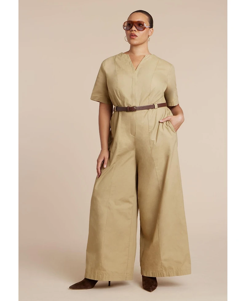 Eloquii Women's Plus Wide Leg Jumpsuit