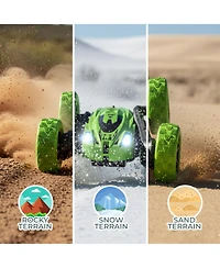 Sperric Boys Rc Stunt Toy Car for Kids, Rechargeable Remote Control Car with 360degree(s) Flips, Double-Sided Driving and Headlights