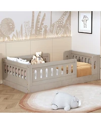 flynama Wood Platform Bed Guardrail