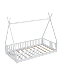 flynama Wood House Bed Fence