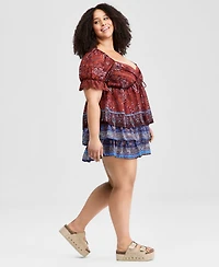 And Now This Trendy Plus Paisley Tiered Mini Skirt, Macy's Exclusive