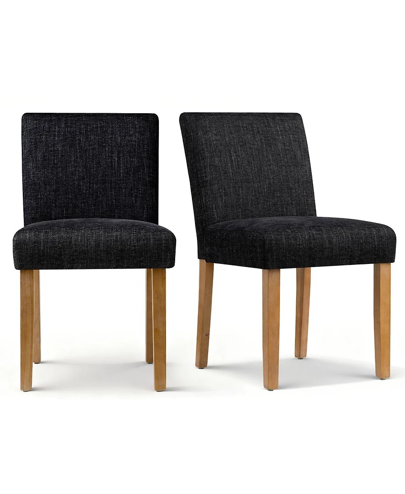 Maison Boucle Linen Upholstered Solid Wood Dining Chair, Set of 2