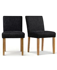 Maison Boucle Linen Upholstered Solid Wood Dining Chair, Set of 2