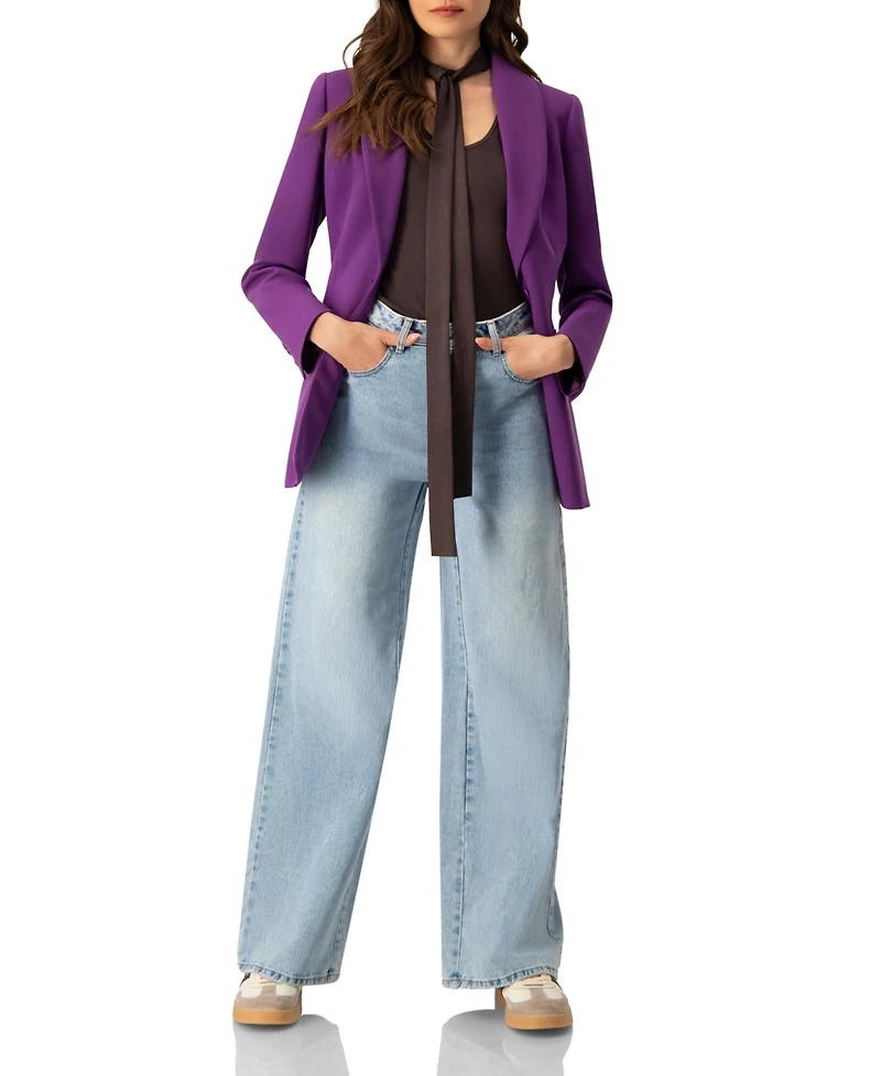 Ivonne Women's Shwal Collar Single-Breasted Blazer