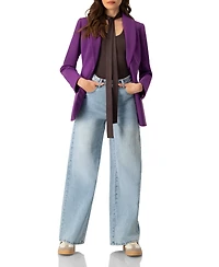 Ivonne Women's Shwal Collar Single-Breasted Blazer