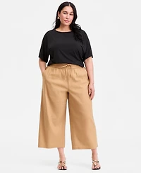 I.n.c. International Concepts Plus High Rise Cropped Wide Leg Pants, Macy's Exclusive