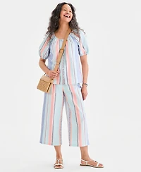 Style & Co Petite Crewneck Stripe Cotton Top, Macy's Exclusive
