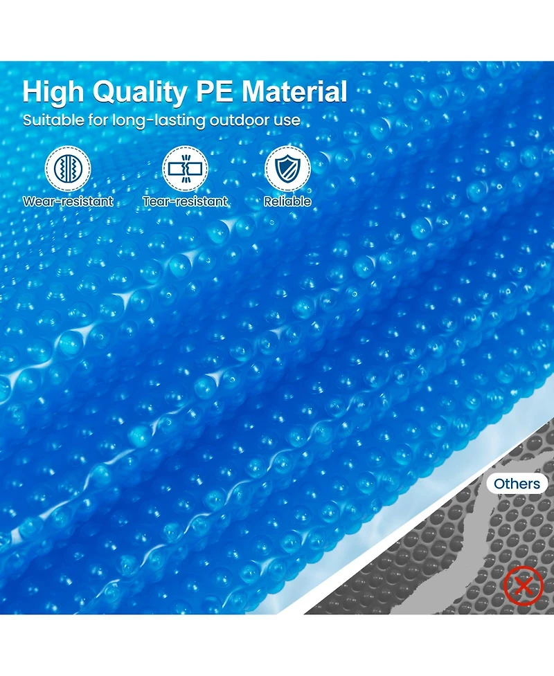 Sugift 8 ft Round Solar Pool Cover 12 Mil for In Ground Pools