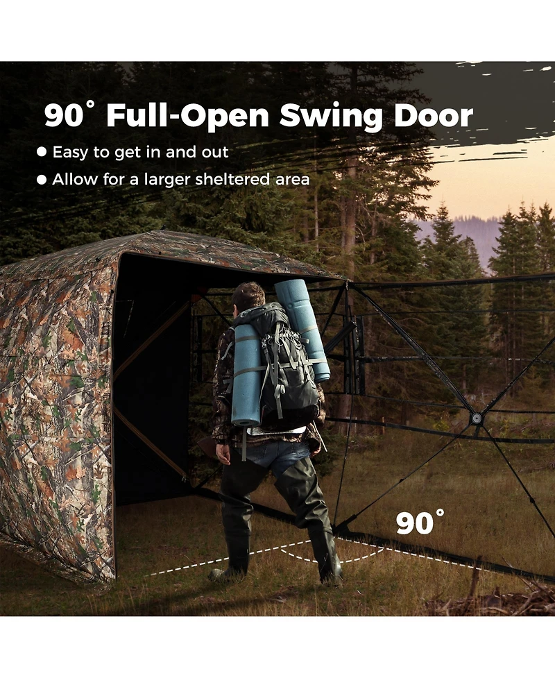 Sugift Three to Four Person Hunting Blind Pop Up with Swing Door