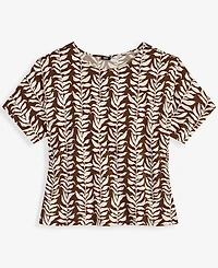 I.n.c. International Concepts Plus Printed Boat Neck Top, Macy's Exclusive