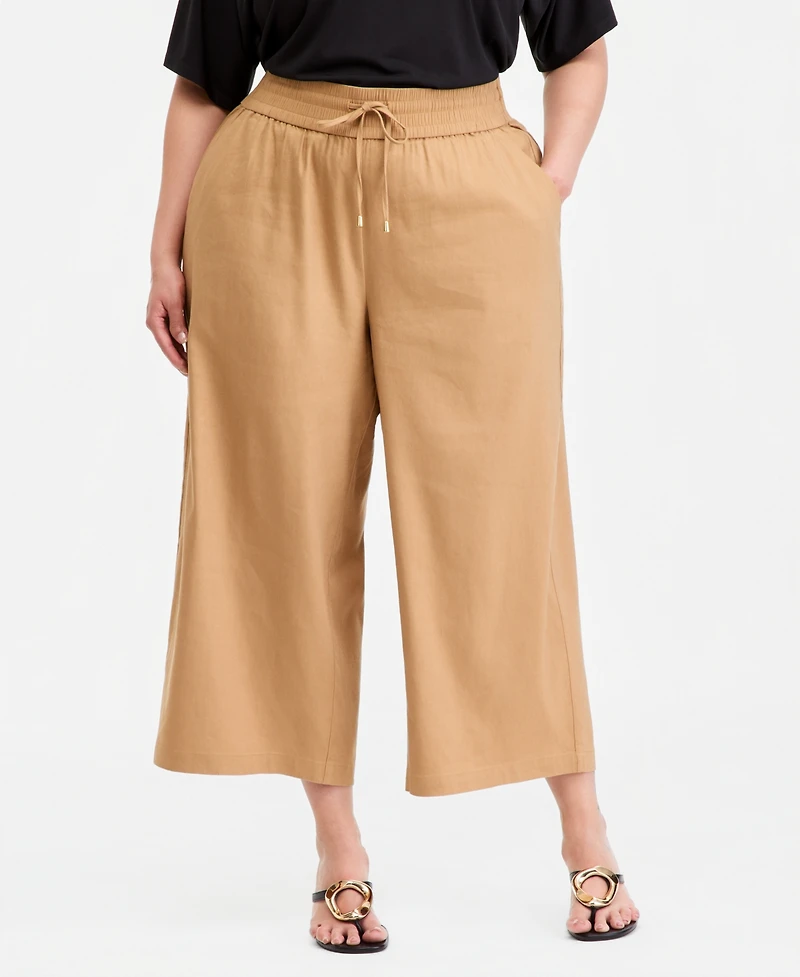 I.n.c. International Concepts Plus High Rise Cropped Wide Leg Pants, Macy's Exclusive