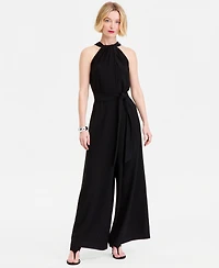 I.n.c. International Concepts Women's Halter-Neck Sleeveless Wide-Leg Jumpsuit, Macy's Exclusive