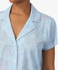 Lauren Ralph Women's Cropped Short Sleeve Pajama Set