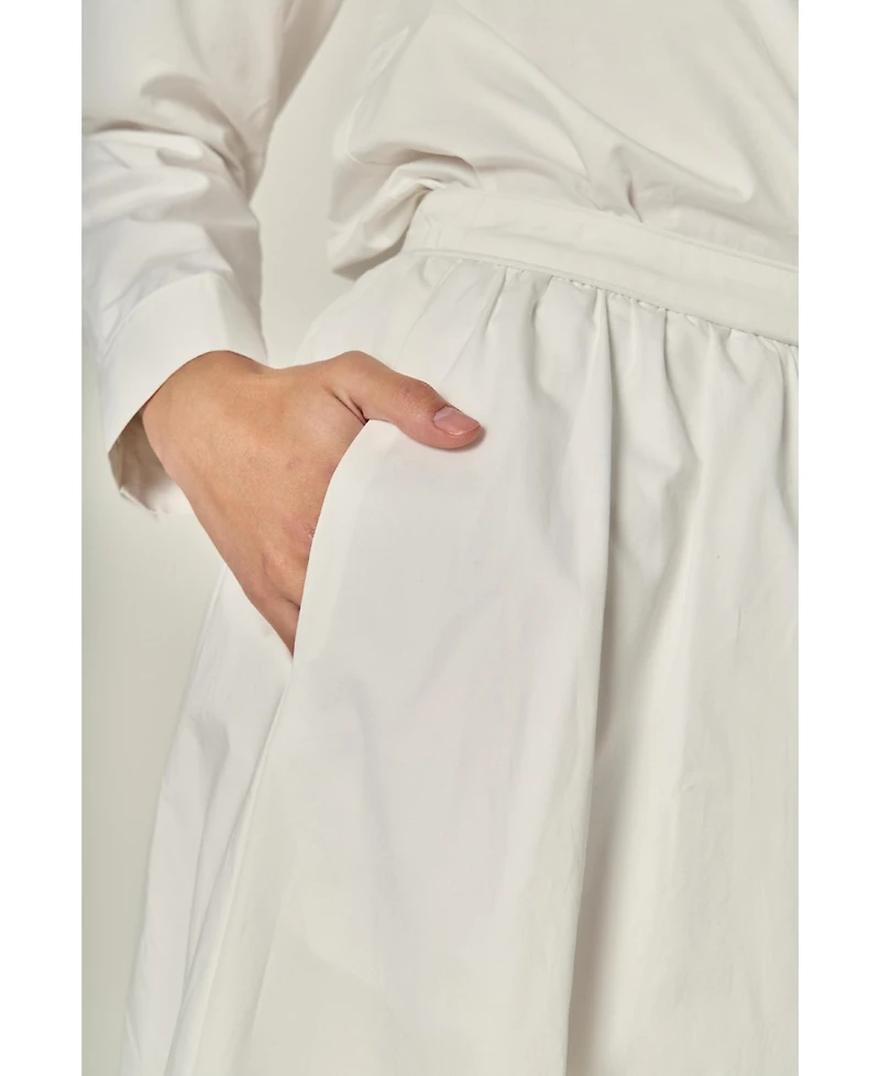 English Factory Women's Appliqued Accent Midi Skirt