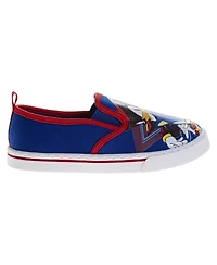 Sonic The Hedgehog Little Boys Ultimate Team Blue Slip On Canvas Shoes (Little 12/ 13-4)