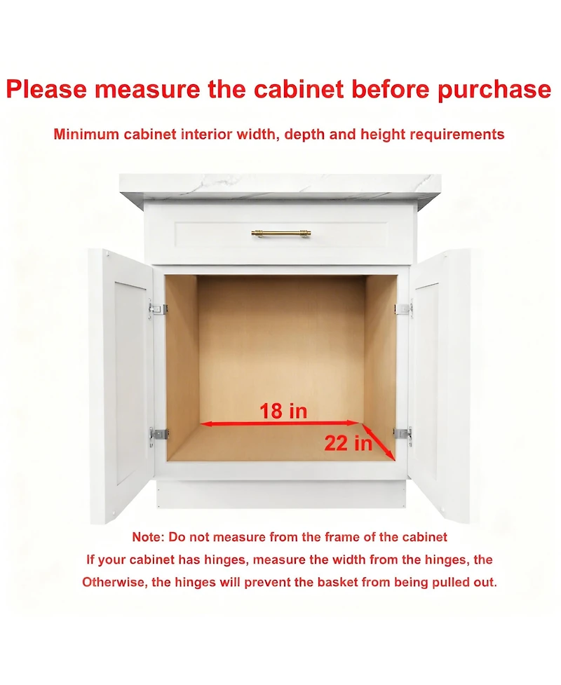 Yigii Solid Wood Wire Pull-Out Cabinet Organizer for Kitchen, Easy Install