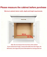 Yigii Solid Wood Wire Pull-Out Cabinet Organizer for Kitchen, Easy Install